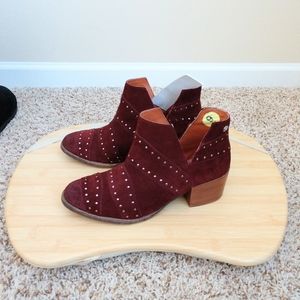 Roxy Lexie Suede Ankle Boots Red Maroon Size 14